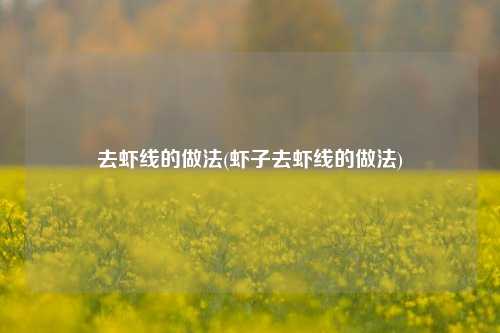 去虾线的做法(虾子去虾线的做法)
