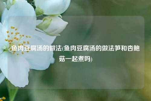 鱼肉豆腐汤的做法(鱼肉豆腐汤的做法笋和杏鲍菇一起煮吗)