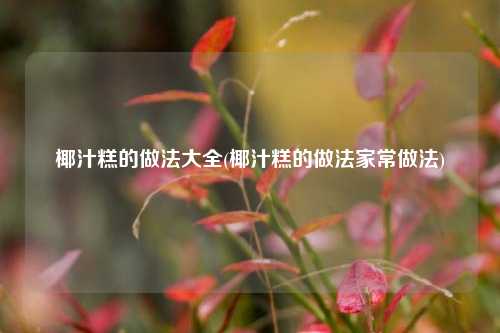 椰汁糕的做法大全(椰汁糕的做法家常做法)