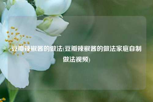 豆瓣辣椒酱的做法(豆瓣辣椒酱的做法家庭自制做法视频)